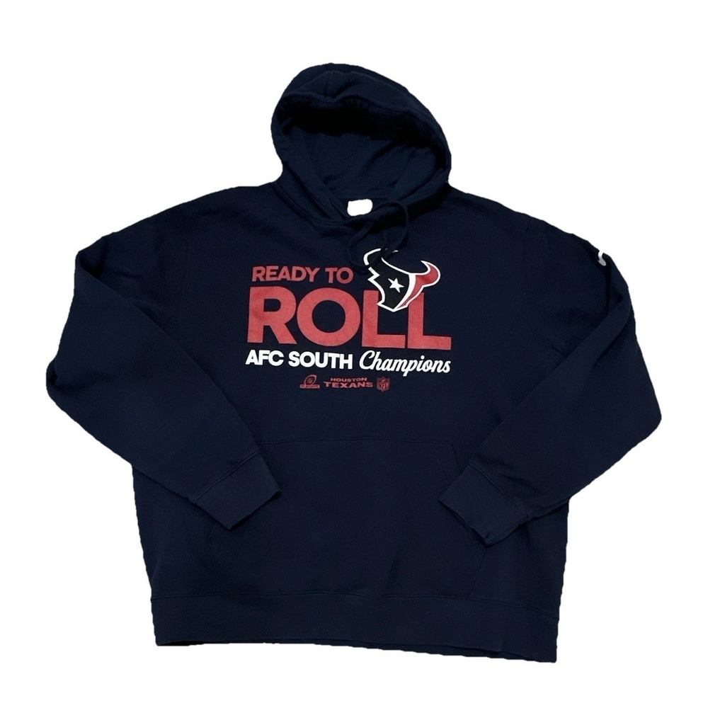 Nike Houston Texans Ready to Roll AFC South Champions NFL Hoodie Navy XL NWOT
